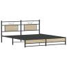 Metal Bed Frame without Mattress - Sonoma Oak 183x213 cm