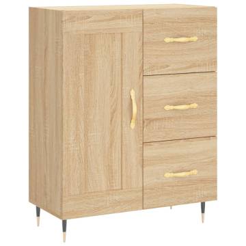 Stylish Highboard Sonoma Oak - 69.5x34x180 cm Engineered Wood