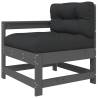 3 Piece Grey Garden Lounge Set with Cushions - Solid Wood