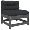 3 Piece Grey Garden Lounge Set with Cushions - Solid Wood