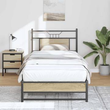 Sonoma Oak Bed Frame 90x190 cm - Stylish & Durable Design