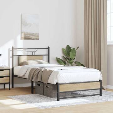 Sonoma Oak Bed Frame 90x190 cm - Stylish & Durable Design