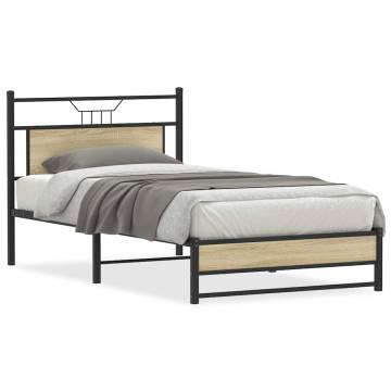 Sonoma Oak Bed Frame 100x190 cm - Durable & Stylish Design