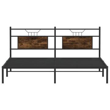 Smoked Oak Bed Frame - 183x213 cm Engineered Wood | HipoMarket