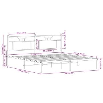 Smoked Oak Bed Frame - 183x213 cm Engineered Wood | HipoMarket