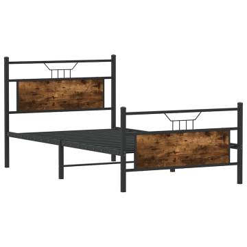 Smoked Oak Bed Frame 100x190 cm | Durable & Stylish Design