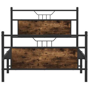 Smoked Oak Bed Frame 100x190 cm | Durable & Stylish Design