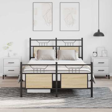 Sonoma Oak Bed Frame 120x190 cm - Elegant Small Double Design