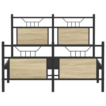 Sonoma Oak Bed Frame 120x190 cm - Elegant Small Double Design