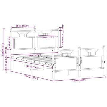 Sonoma Oak Bed Frame 120x190 cm - Elegant Small Double Design