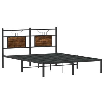 Smoked Oak Bed Frame without Mattress - 140x190 cm