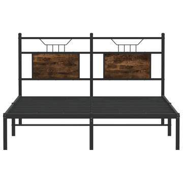 Smoked Oak Bed Frame without Mattress - 140x190 cm