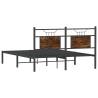 Smoked Oak Bed Frame without Mattress - 140x190 cm