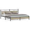 Metal Bed Frame without Mattress - Sonoma Oak 193x203 cm