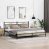 Metal Bed Frame without Mattress - Sonoma Oak 193x203 cm