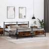 Metal Bed Frame Smoked Oak 200x200 cm - Stylish & Durable