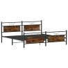 Metal Bed Frame Smoked Oak 200x200 cm - Stylish & Durable