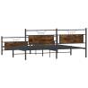 Metal Bed Frame Smoked Oak 200x200 cm - Stylish & Durable