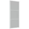 Interior Door 83x201.5 cm - White Matt Glass & Aluminium