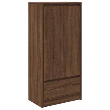 Brown Oak Cabinet with Drawer - 55.5x34x119.5 cm | HipoMarket