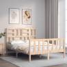 Bed Frame with Headboard 120x200 cm Solid Wood Colour natural Size 120 x 200 cm 