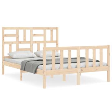 Solid Wood Bed Frame with Headboard 120x200 cm | Hipo Market