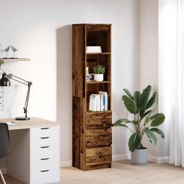 Stylish Highboard - Old Wood | 37.5x35x180 cm | Hipomarket