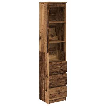 Stylish Highboard - Old Wood | 37.5x35x180 cm | Hipomarket