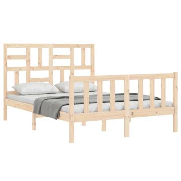 Solid Wood Bed Frame with Headboard 120x200 cm | Hipo Market