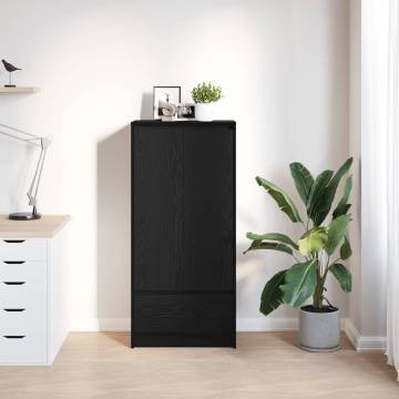 Stylish Black Oak Cabinet with Drawer | Hipomarket UK