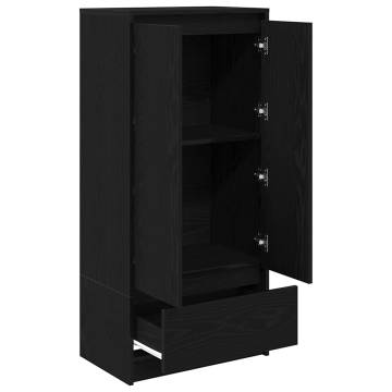 Stylish Black Oak Cabinet with Drawer | Hipomarket UK