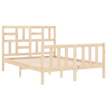 Solid Wood Bed Frame with Headboard 120x200 cm | Hipo Market