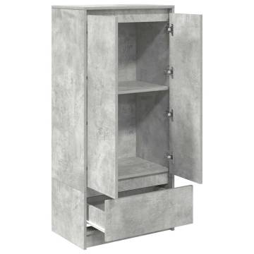 Concrete Grey Cabinet with Drawer | Versatile Storage Solution