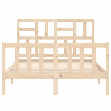 Solid Wood Bed Frame with Headboard 120x200 cm | Hipo Market