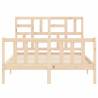 Solid Wood Bed Frame with Headboard 120x200 cm | Hipo Market