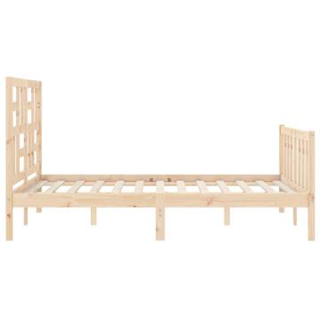 Solid Wood Bed Frame with Headboard 120x200 cm | Hipo Market