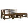 3 Piece Honey Brown Solid Wood Pine Garden Lounge Set