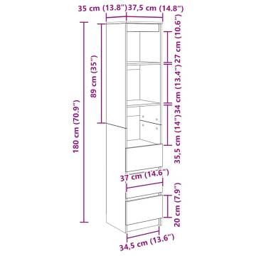 Highboard Black Oak - Stylish Storage Cabinet | HipoMarket