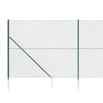 Chain Link Fence with Spike Anchors Green 1.4x25 m - Secure & Durable