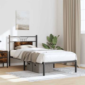 Smoked Oak Bed Frame 75x190 cm - Stylish & Durable