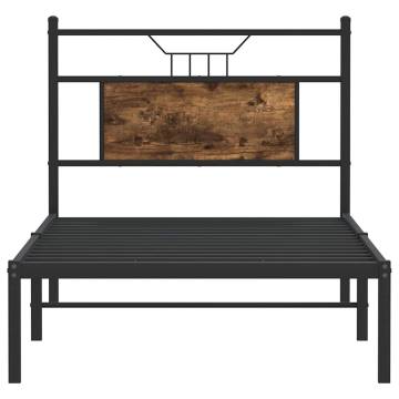 Smoked Oak Bed Frame 75x190 cm - Stylish & Durable