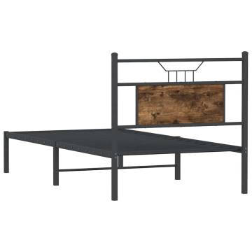 Smoked Oak Bed Frame 75x190 cm - Stylish & Durable