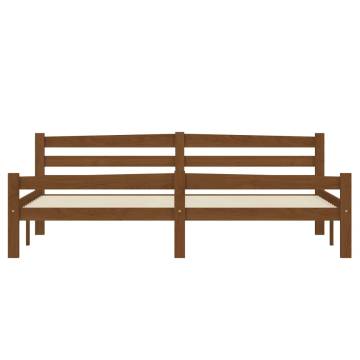 Honey Brown Solid Pinewood Super King Bed Frame - 180x200 cm