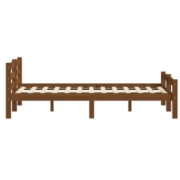 Honey Brown Solid Pinewood Super King Bed Frame - 180x200 cm