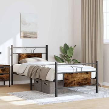 Smoked Oak Bed Frame 80x200 cm - Quality & Durability | Hipo Market