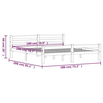 Honey Brown Solid Pinewood Super King Bed Frame - 180x200 cm