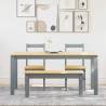 4 Piece Panama Grey Solid Wood Pine Dining Set | HipoMarket