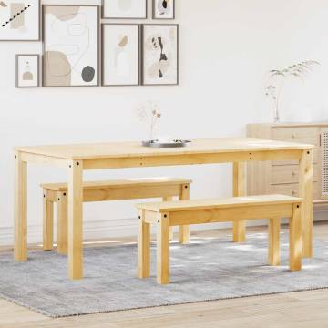 3 Piece Dining Set Panama - Solid Wood Pine | HipoMarket