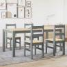 5 Piece Dining Set Panama Grey Solid Wood Pine - Hipomarket