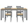 5 Piece Dining Set Panama Grey Solid Wood Pine - Hipomarket